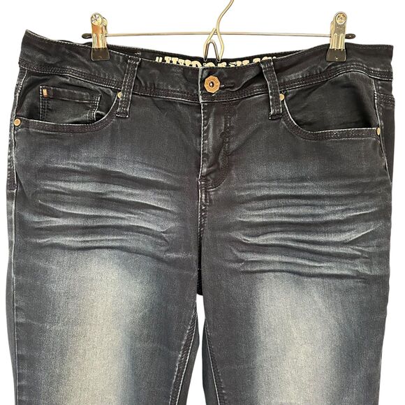 Hydraulic Super Skinny Bailey Low Rise Blue Jeans Size 14W - Picture 3 of 12